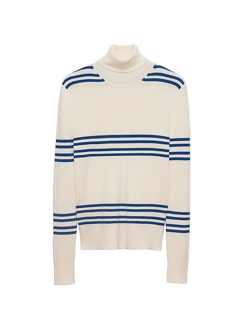 Striped Wool Turtleneck Sweater