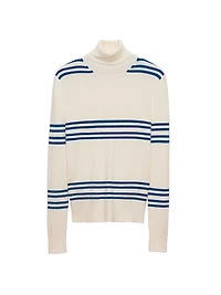Striped Wool Turtleneck Sweater