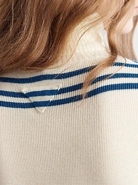 Striped Wool Turtleneck Sweater