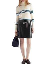 Striped Wool Turtleneck Sweater