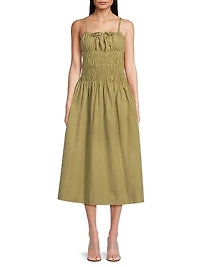 Hello Sunshine Russo Smocked Midi-Dress