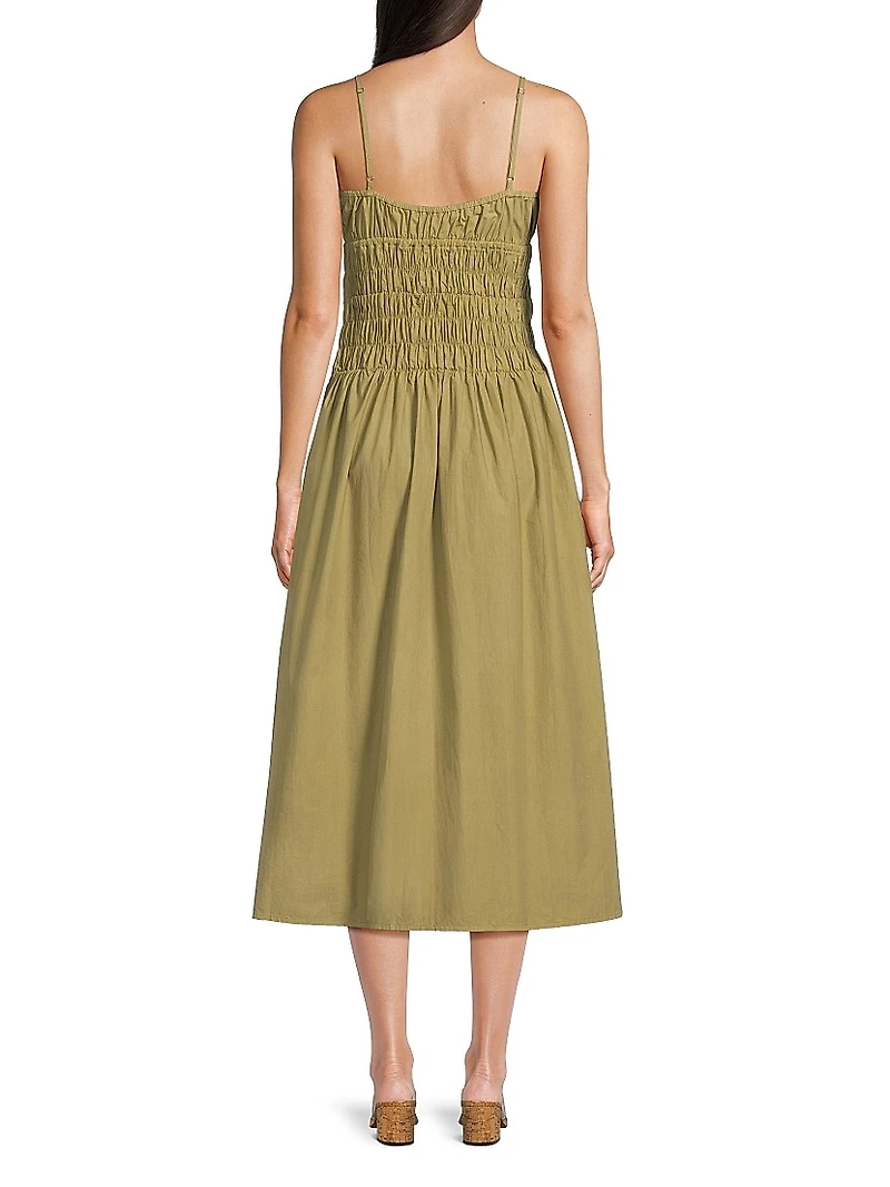 Hello Sunshine Russo Smocked Midi-Dress