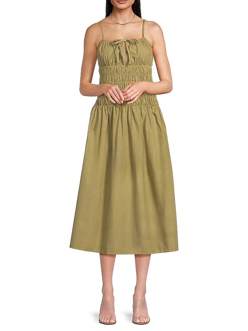 Hello Sunshine Russo Smocked Midi-Dress