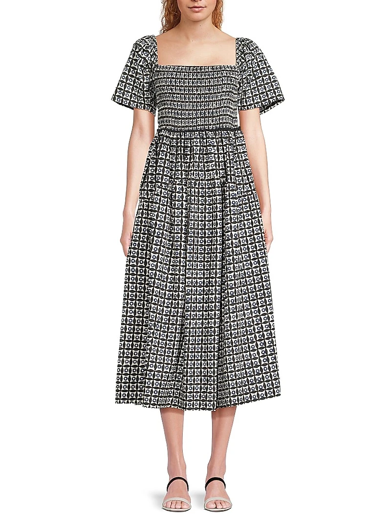 Hello Sunshine Cassani Geometric Midi-Dress