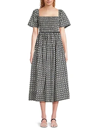 Hello Sunshine Cassani Geometric Midi-Dress