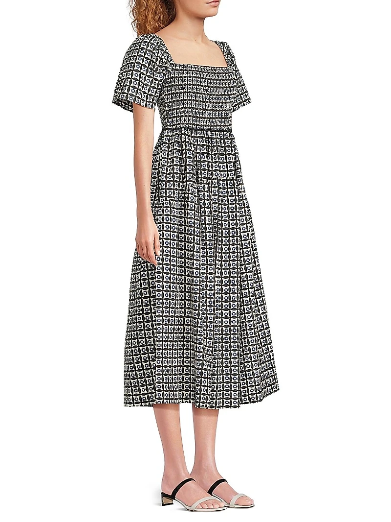 Hello Sunshine Cassani Geometric Midi-Dress