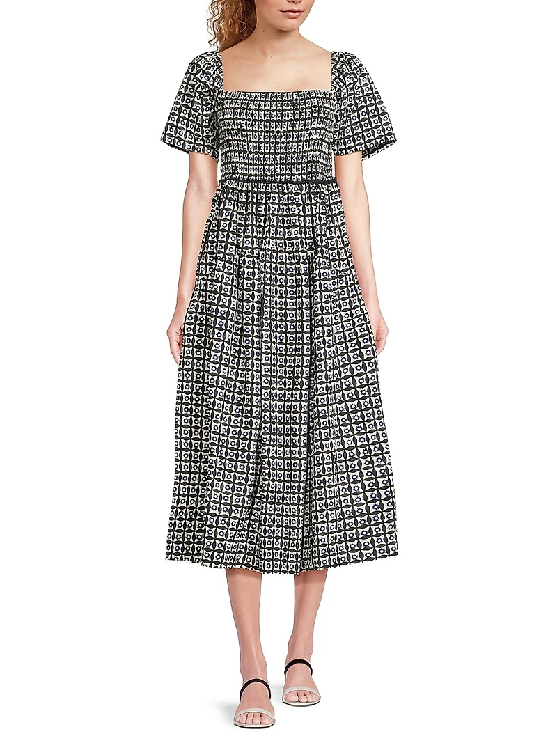 Hello Sunshine Cassani Geometric Midi-Dress