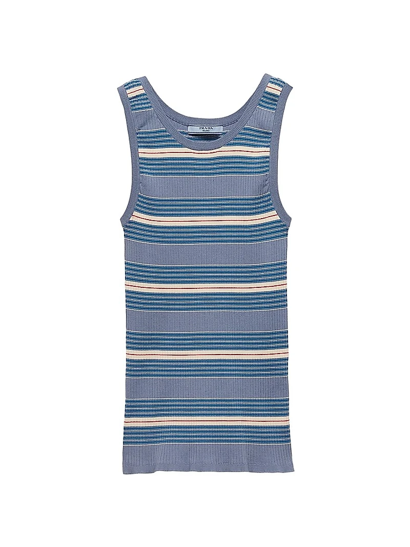 Striped Stretch Cotton Knit Top