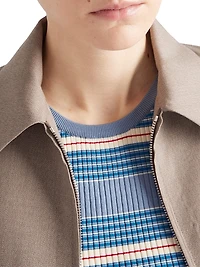 Striped Stretch Cotton Knit Top