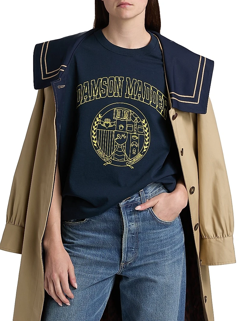 Collegiate Logo Cotton Boyfriend T-Shirt