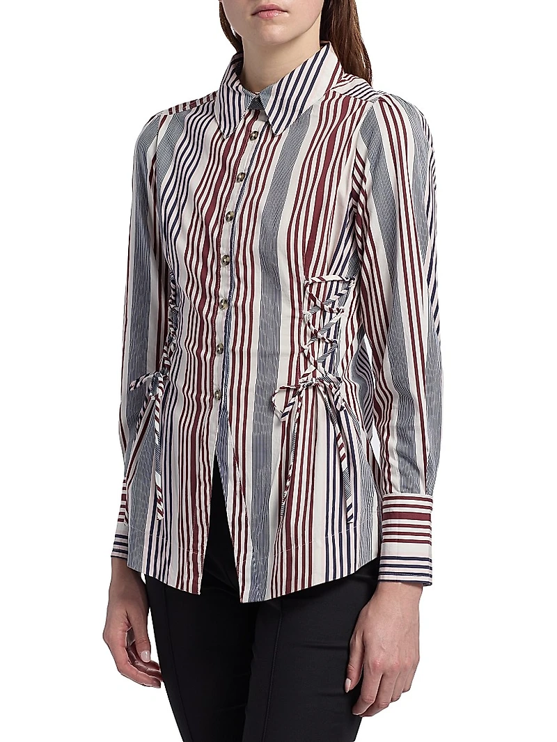 Jilla Striped Button-Front Shirt