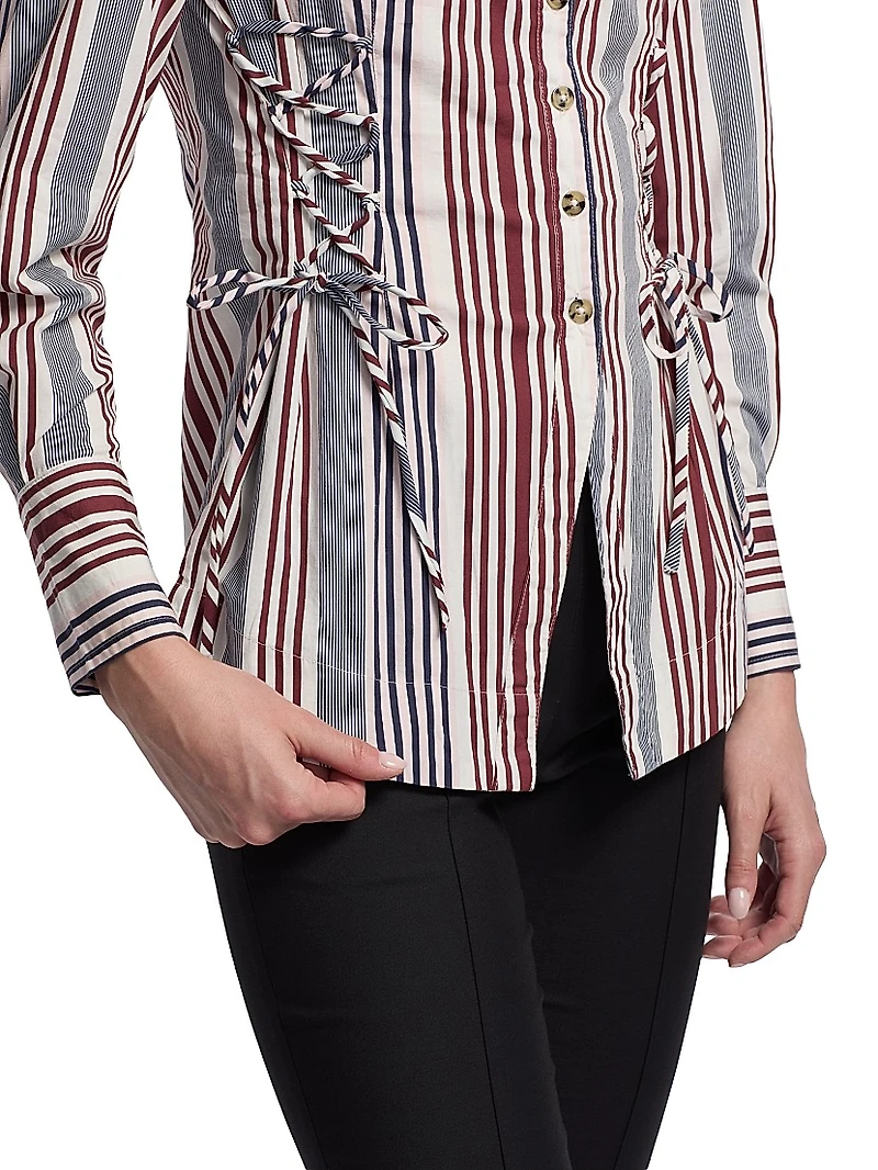 Jilla Striped Button-Front Shirt
