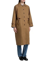 Camille Drawstring-Waist Oversized Trench Coat
