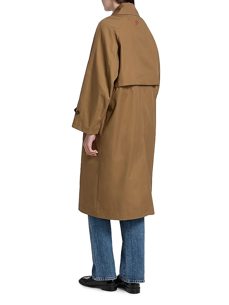 Camille Drawstring-Waist Oversized Trench Coat