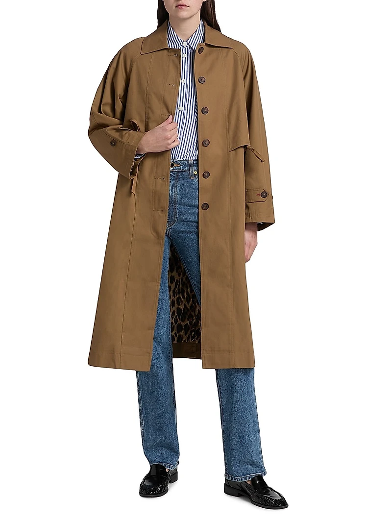 Camille Drawstring-Waist Oversized Trench Coat
