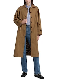 Camille Drawstring-Waist Oversized Trench Coat