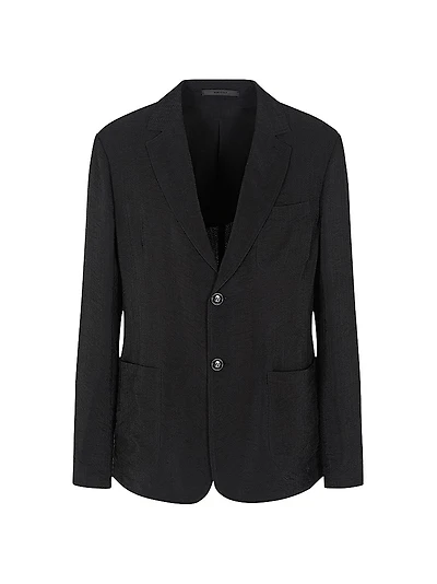 Herringbone Cupro-Blend Blazer