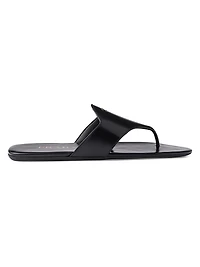 Brushed Leather Thong Sandals