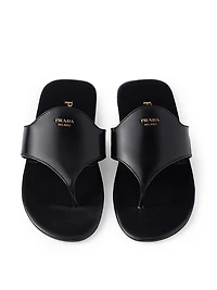 Brushed Leather Thong Sandals