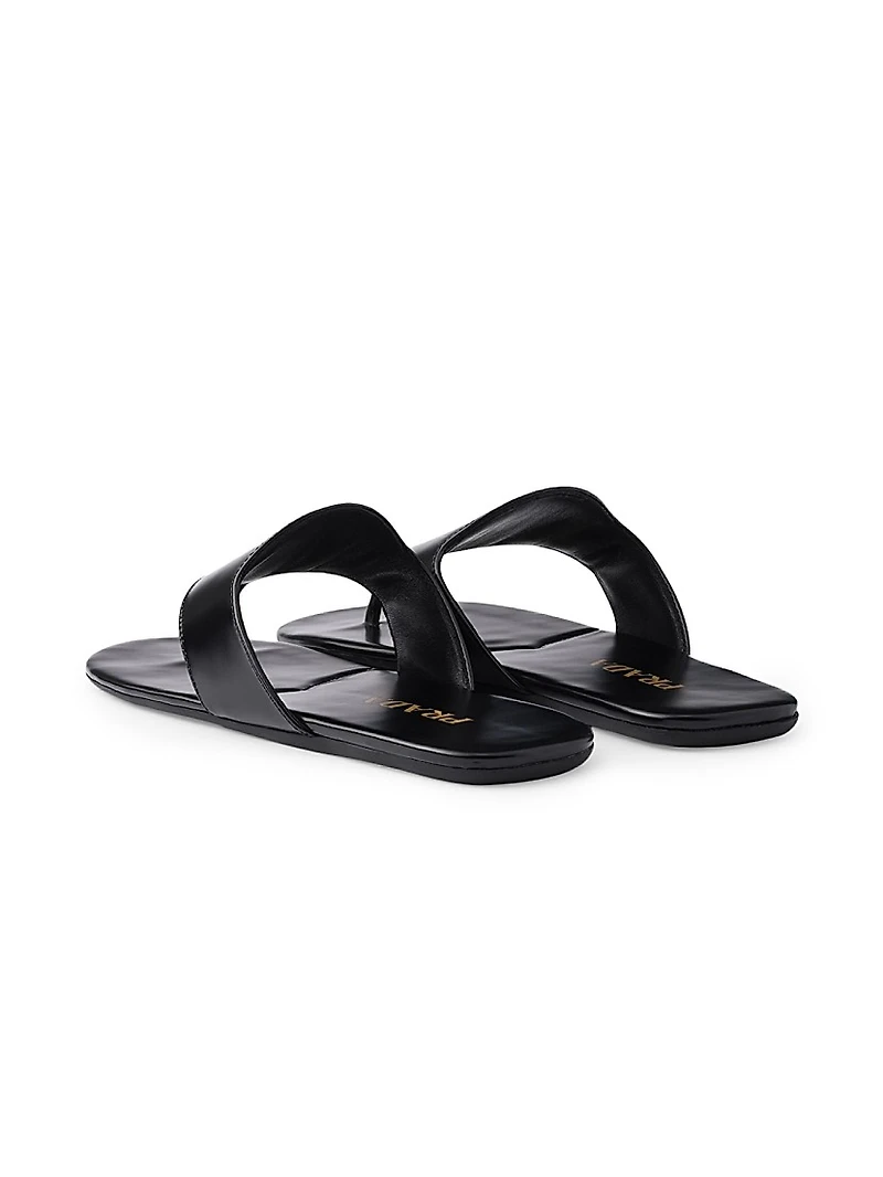 Brushed Leather Thong Sandals
