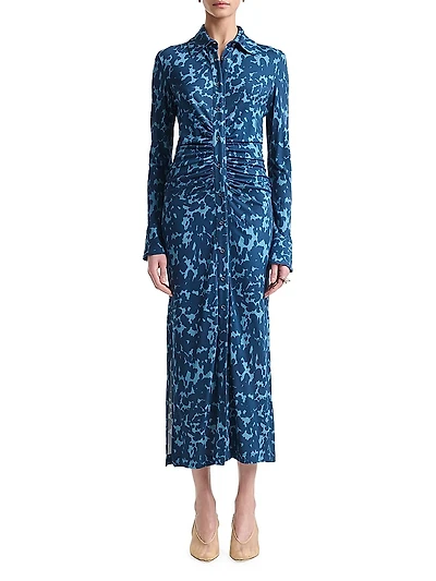 Claudia Button-Front Midi-Dress