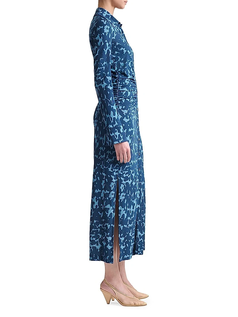 Claudia Button-Front Midi-Dress