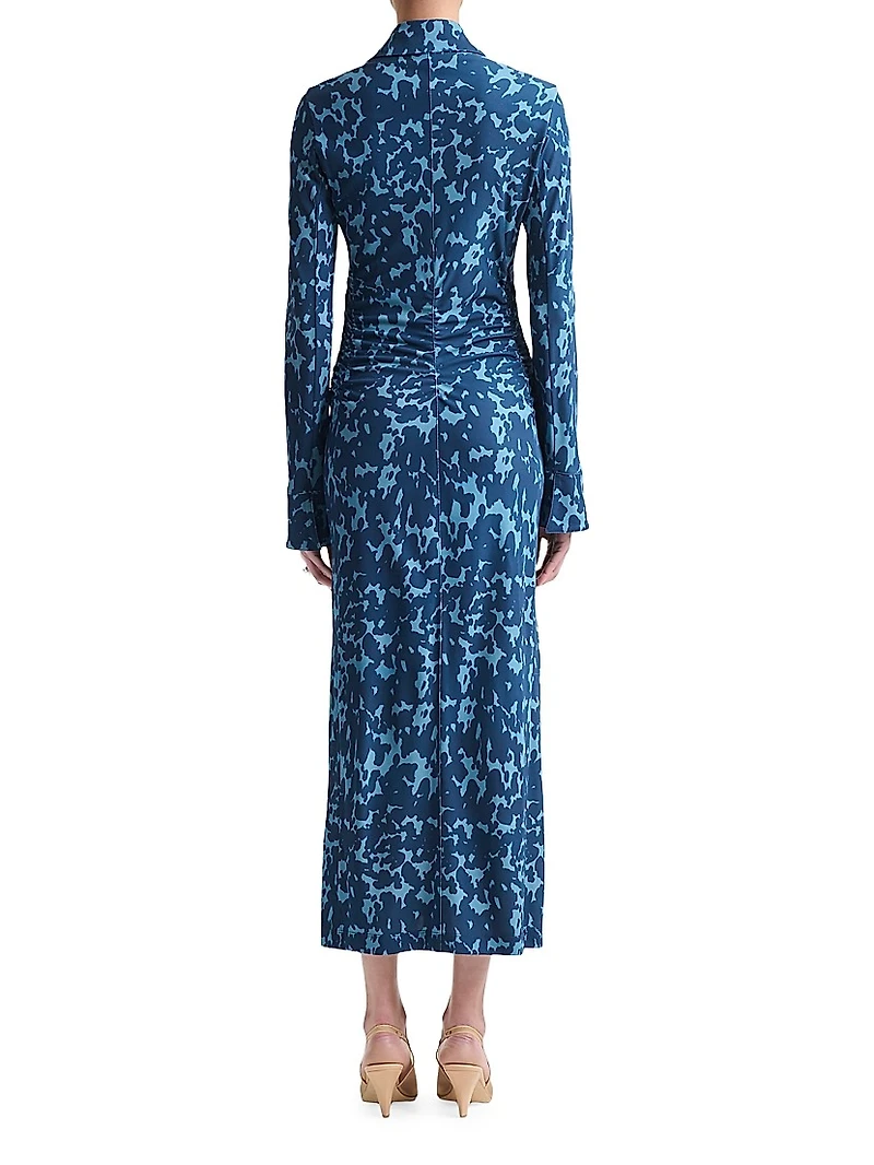 Claudia Button-Front Midi-Dress