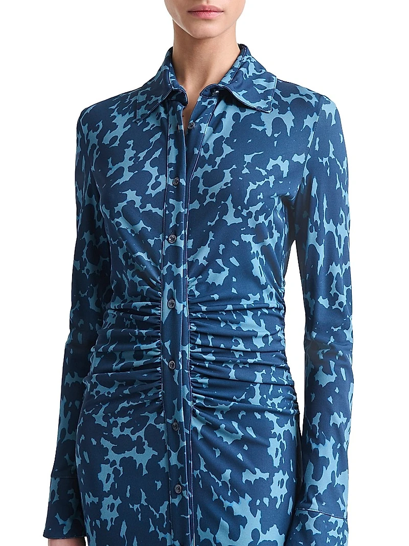 Claudia Button-Front Midi-Dress