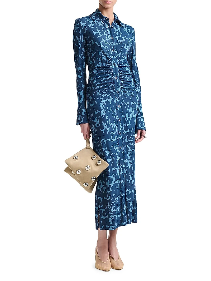 Claudia Button-Front Midi-Dress