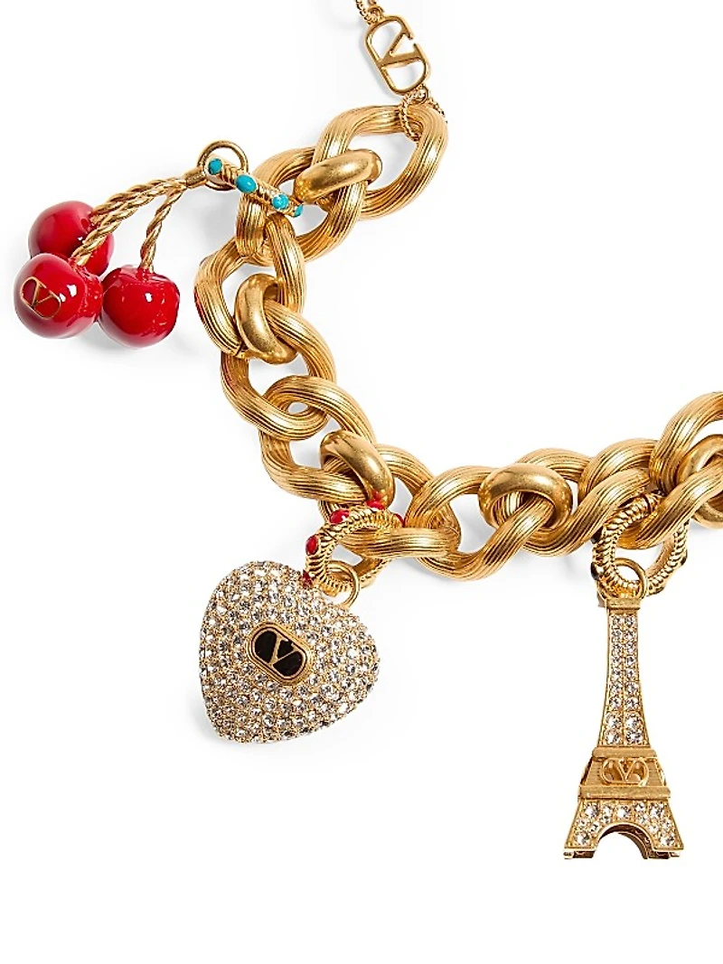 Chez Valentino Bracelet in Metal, Enamel and Swarovski® Crystals