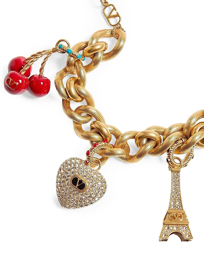 Chez Valentino Bracelet in Metal, Enamel and Swarovski® Crystals