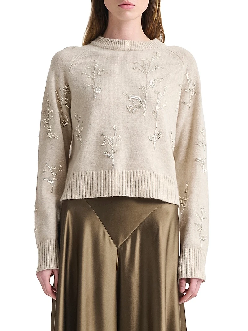 Paulie Floral Beaded Sweater