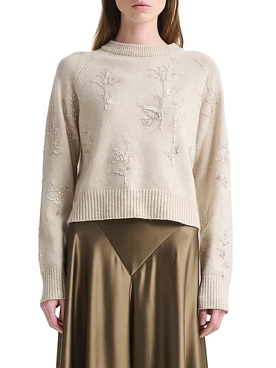 Paulie Floral Beaded Sweater