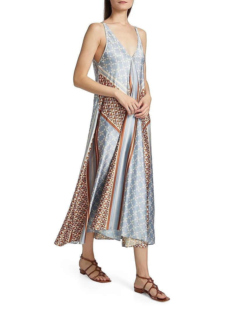 Nellie Satin Midi-Dress