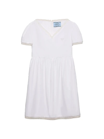 Embroidered Vintage-Look Fabric Mini-Dress