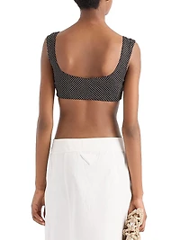 Polka-Dot Silk Chiffon Bralette Top