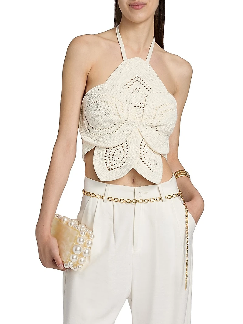 Emelia Floral Crochet Cotton Top