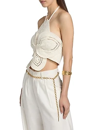 Emelia Floral Crochet Cotton Top