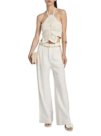 Emelia Floral Crochet Cotton Top