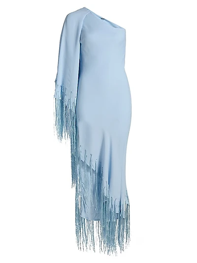 Esperanza One-Shoulder Fringe Midi-Dress