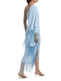 Esperanza One-Shoulder Fringe Midi-Dress