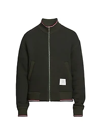 RWB Stripe Rib-Knit Full-Zip Jacket