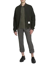 RWB Stripe Rib-Knit Full-Zip Jacket