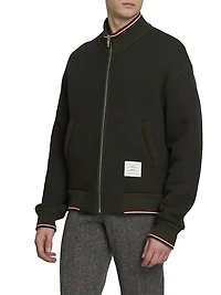 RWB Stripe Rib-Knit Full-Zip Jacket