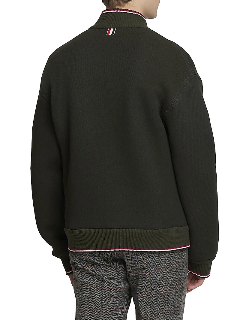 RWB Stripe Rib-Knit Full-Zip Jacket