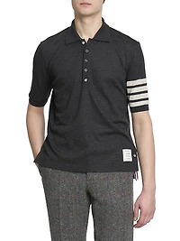4-Bar Stripe Wool Jersey Polo Shirt
