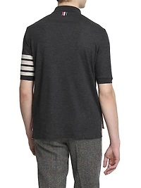 4-Bar Stripe Wool Jersey Polo Shirt
