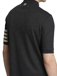 4-Bar Stripe Wool Jersey Polo Shirt