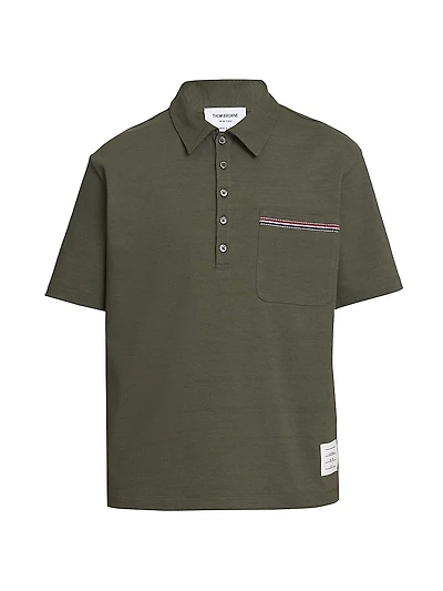 Embroidered RWB Pocket Cotton Polo Shirt