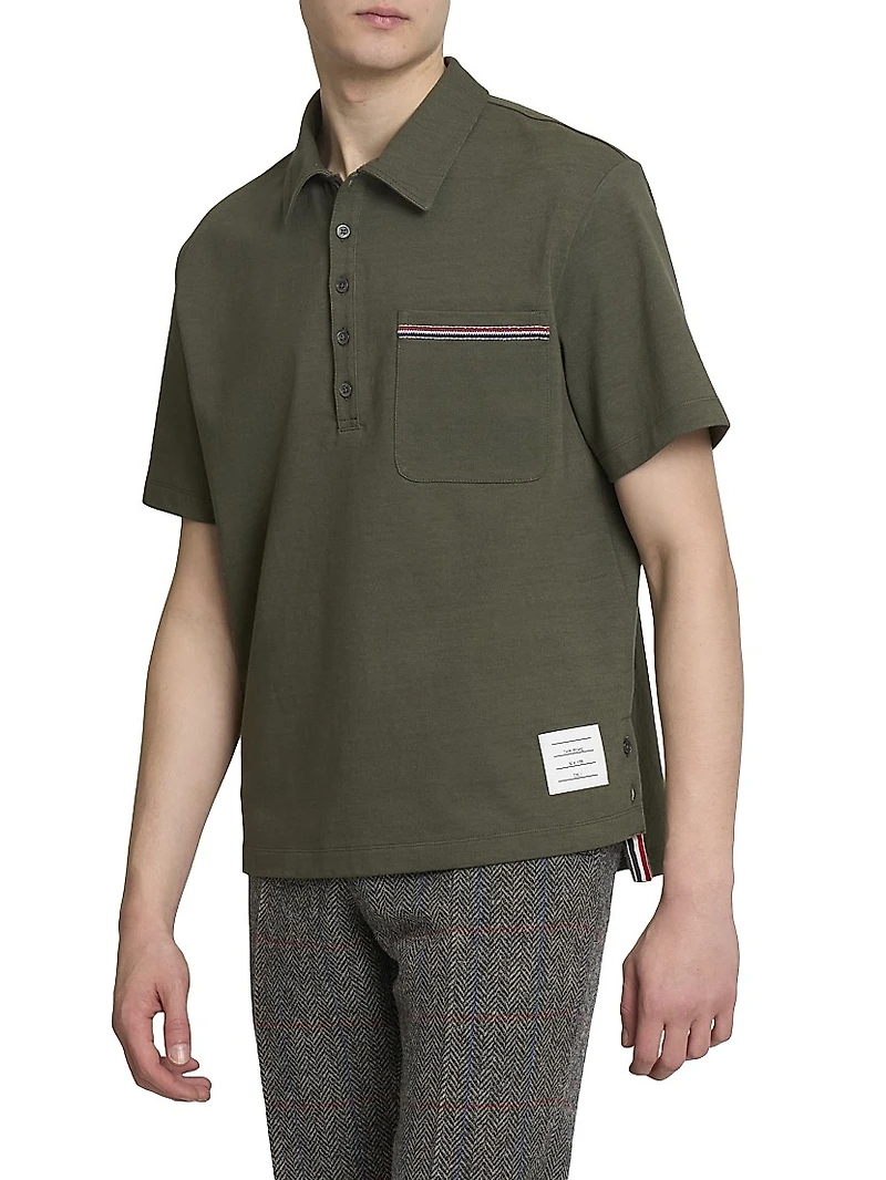 Embroidered RWB Pocket Cotton Polo Shirt